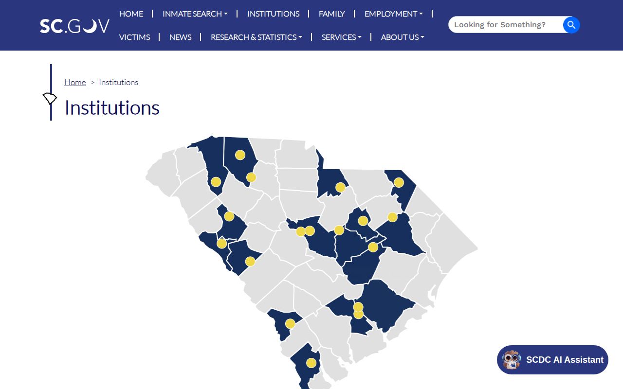Richland County release facilities in the SCDC institutions directory